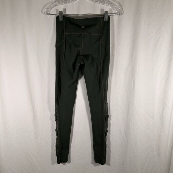 Athleta Leggings Women's XS Green Pull On Stretchy Mesh Side Breathable Mid Rise - Picture 5 of 10